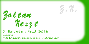 zoltan neszt business card